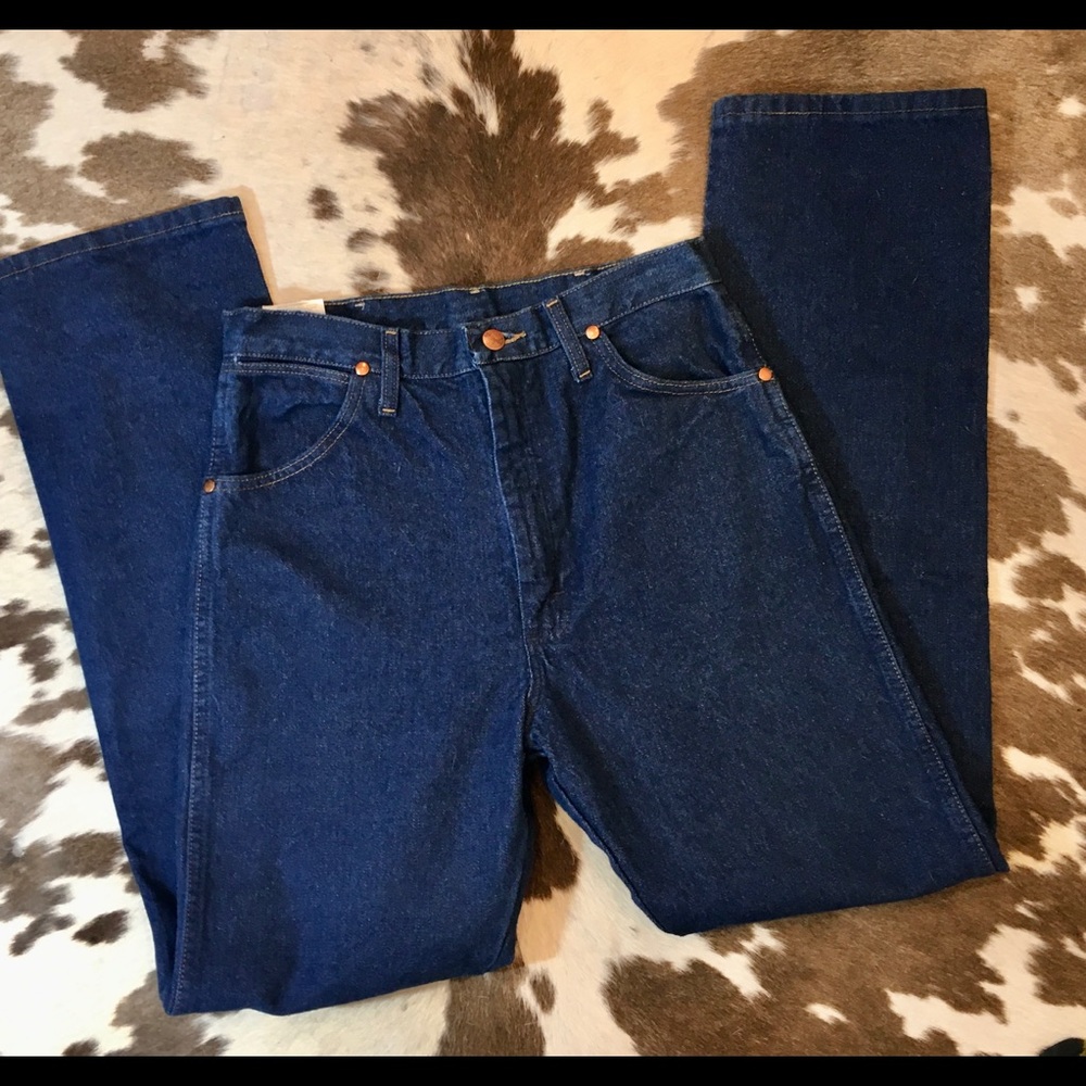 New Vintage Wrangler straight leg dark rinse Jeans